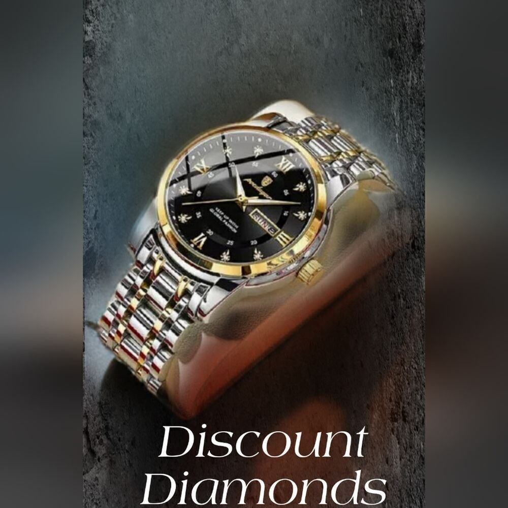 Men's Black and Gold Poedagar Quartz Watch with Stainless Steel Ba…